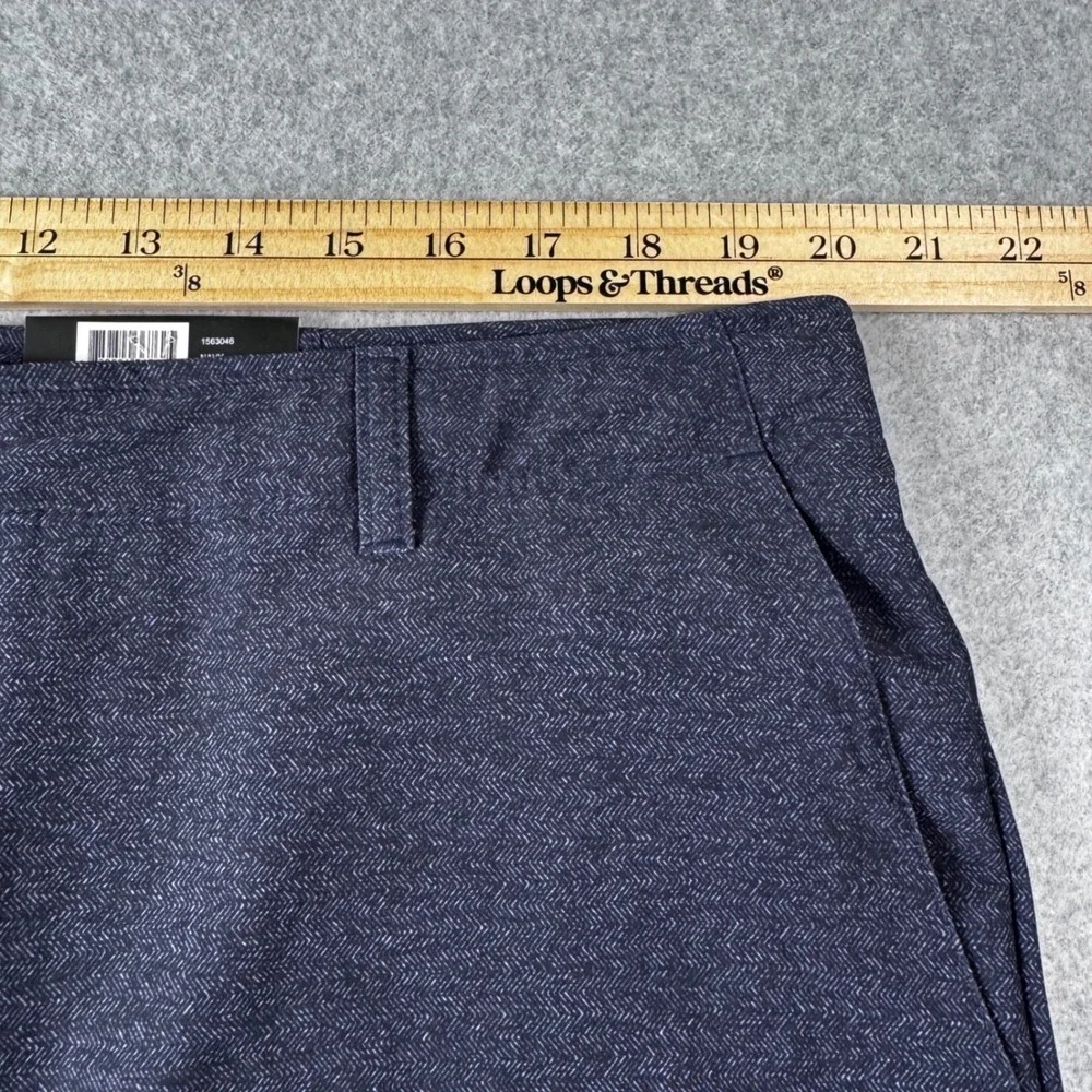 Pebble Beach Performance Shorts Men 40 Navy NEW Herringbone Golf Dry-Lux Stretch